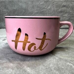 🧁Pink Ceramic Mug with 'Hot' Design
